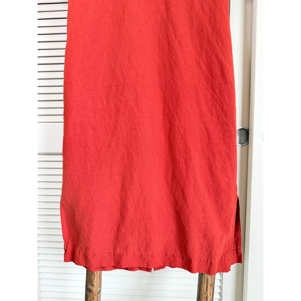 Jones New York Sport Silk Linen Shirt Dress 10 Red - Picture 9 of 10
